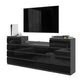 GABRIEL - Kommode / Sideboard mit 14 Schubladen (4+6+4) - Anthrazit / Schwarz Gloss H92/70cm B220cm T33cm – Furnica