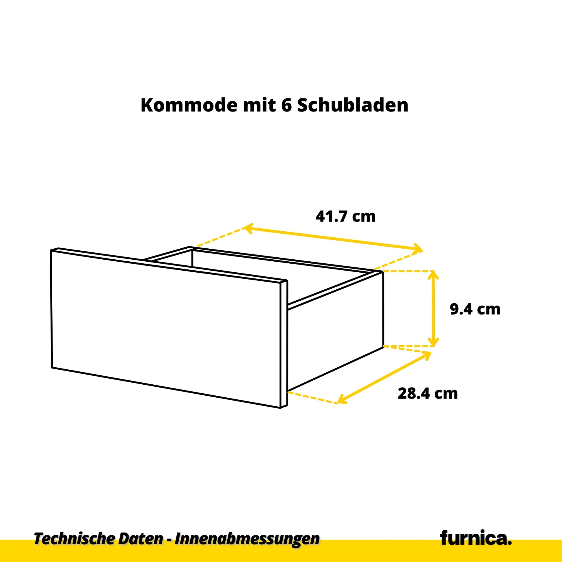GABRIEL - Kommode / Sideboard mit 14 Schubladen (4+6+4) - Anthrazit / Weiß Matt H92/70cm B220cm T33cm – Furnica