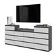 GABRIEL - Kommode / Sideboard mit 14 Schubladen (4+6+4) - Anthrazit / Weiß Matt H92/70cm B220cm T33cm – Furnica