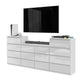 GABRIEL - Kommode / Sideboard mit 14 Schubladen (4+6+4) - Weiß Gloss H92/70cm B220cm T33cm – Furnica