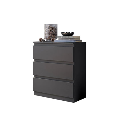 GABRIEL - Kommode / Sideboard mit 3 Schubladen - Anthrazit Grau H72cm B60cm T33cm – Furnica