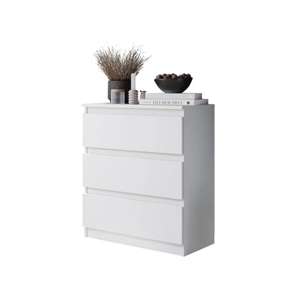 GABRIEL - Kommode / Sideboard mit 3 Schubladen - Weiß Matt H72cm B60cm T33cm – Furnica