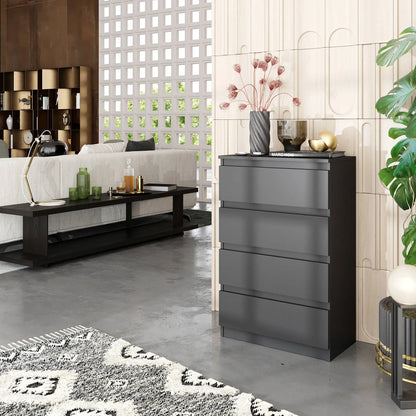 GABRIEL - Kommode / Sideboard mit 4 Schubladen - Anthrazit Grau H92cm B60cm T33cm – Furnica