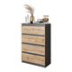 GABRIEL - Kommode / Sideboard mit 4 Schubladen - Anthrazit Grau / Wotan Eiche H92cm B60cm T33cm – Furnica