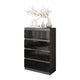 GABRIEL - Kommode / Sideboard mit 4 Schubladen - Anthrazit / Schwarz Gloss H92cm B60cm T33cm – Furnica