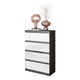 GABRIEL - Kommode / Sideboard mit 4 Schubladen - Anthrazit / Weiß Gloss H92cm B60cm T33cm – Furnica