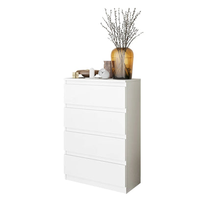 GABRIEL - Kommode / Sideboard mit 4 Schubladen - Weiß Matt H92cm B60cm T33cm – Furnica