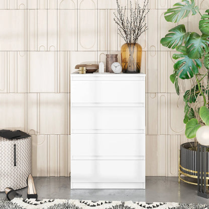 GABRIEL - Kommode / Sideboard mit 4 Schubladen - Weiß Matt H92cm B60cm T33cm – Furnica