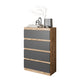 GABRIEL - Kommode / Sideboard mit 4 Schubladen - Wotan Eiche / Anthrazit H92cm B60cm T33cm – Furnica
