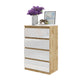 GABRIEL - Kommode / Sideboard mit 4 Schubladen - Wotan Eiche / Weiß Gloss H92cm B60cm T33cm – Furnica