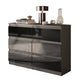 GABRIEL - Kommode / Sideboard mit 6 Schubladen - Anthrazit / Schwarz Gloss H71cm B100cm TD33cm – Furnica