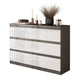 GABRIEL - Kommode / Sideboard mit 6 Schubladen - Anthrazit / Weiß Gloss H71cm B100cm TD33cm – Furnica