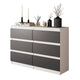 GABRIEL - Kommode / Sideboard mit 6 Schubladen - Weiß Matt / Anthrazit H71cm B100cm TD33cm – Furnica