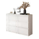 GABRIEL - Kommode / Sideboard mit 6 Schubladen - Weiß Matt / Weiß Gloss H71cm B100cm T33cm – Furnica