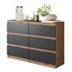GABRIEL - Kommode / Sideboard mit 6 Schubladen - Wotan Eiche / Anthrazit H71cm B100cm TD33cm – Furnica
