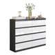 GABRIEL - Kommode / Sideboard mit 8 Schubladen - Anthrazit / Weiß Gloss H92cm B120cm T33cm – Furnica