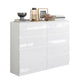 GABRIEL - Kommode / Sideboard mit 8 Schubladen - Weiß Gloss H92cm B120cm T33cm – Furnica