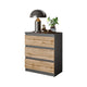 GABRIEL - Nachttisch / Nachtschrank mit 3 Schubladen -  Anthrazit Grau / Wotan Eiche - H72cm B60cm T33cm – Furnica