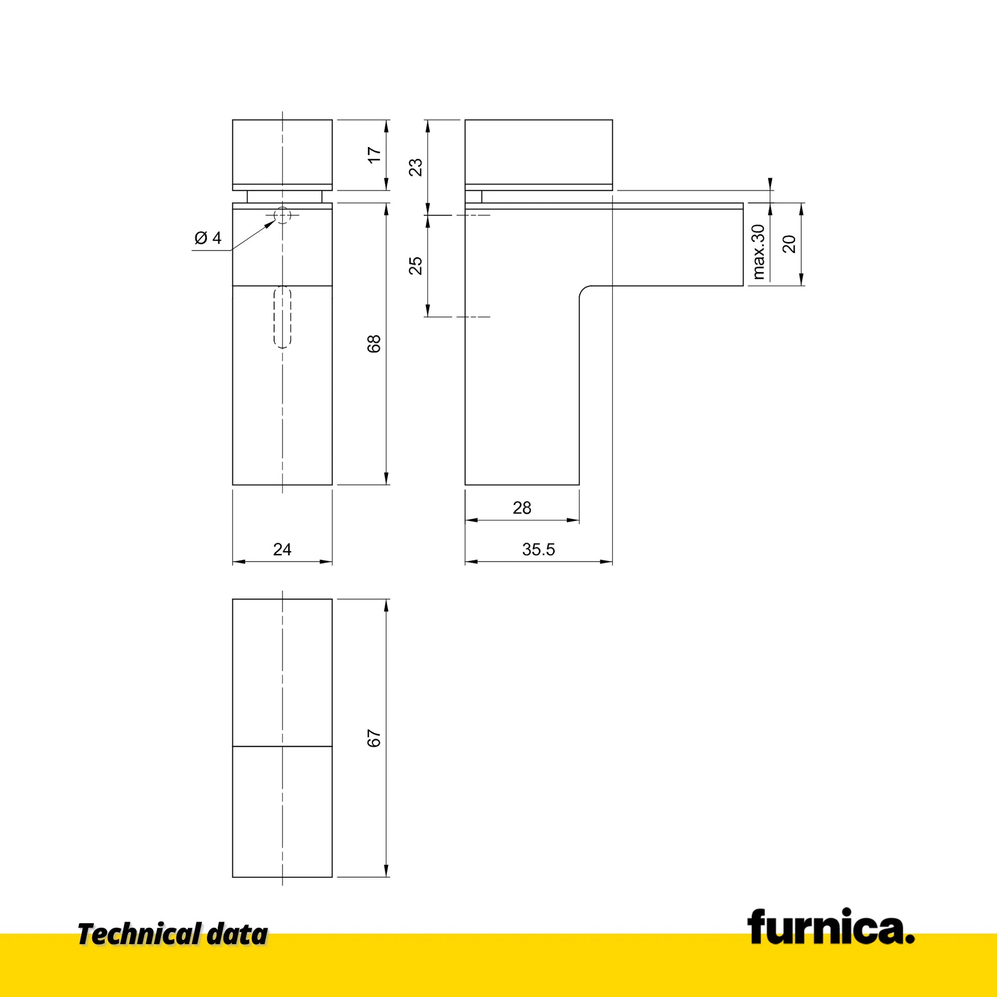 Glas- und Tellerhalter L-Form II - Chrom – Furnica