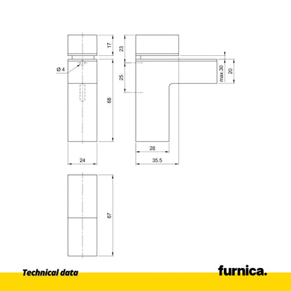 Glas- und Tellerhalter L-Form II - Satin – Furnica