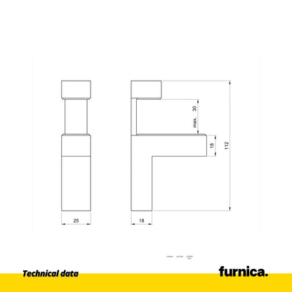 Glas- und Tellerhalter L-Form III - Chrom Matt – Furnica