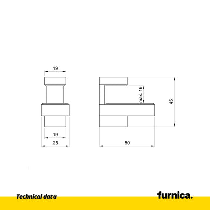 Glas- und Tellerhalter L-Form - klein - Chrom – Furnica