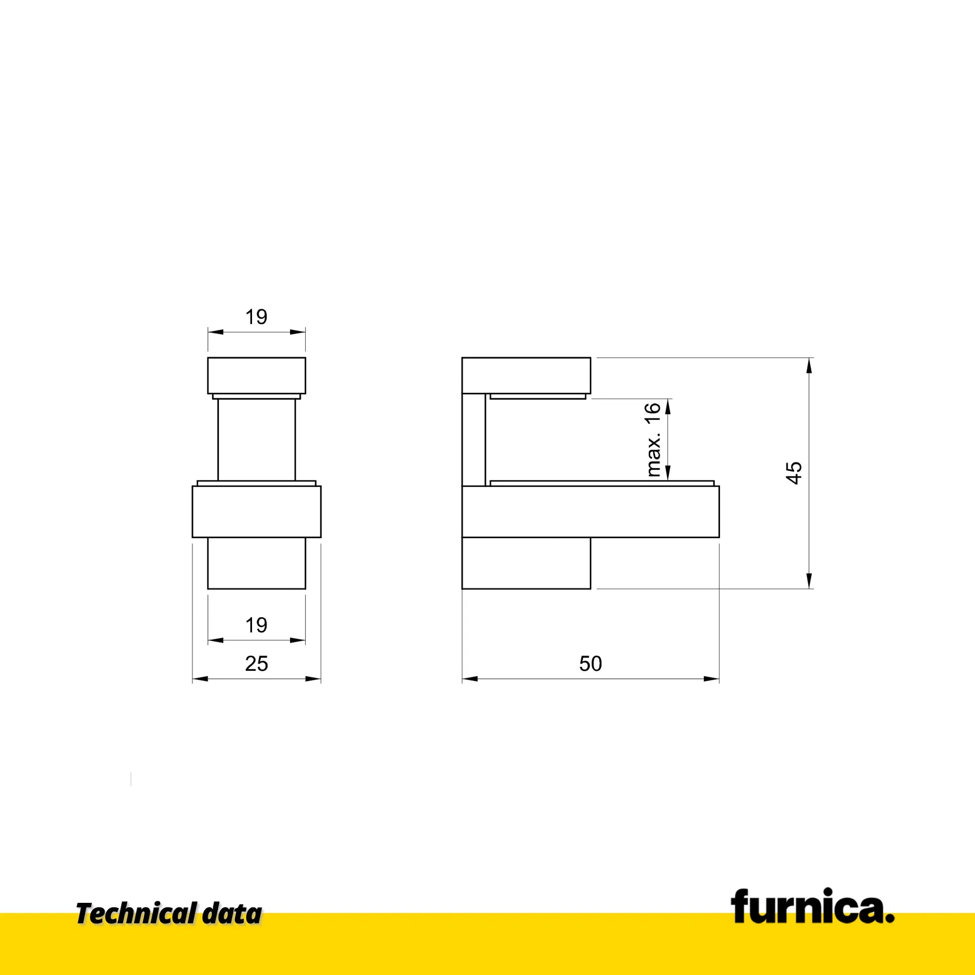 Glas- und Tellerhalter L-Form - klein - Satin – Furnica