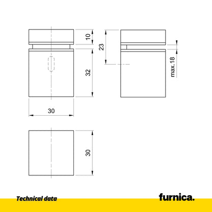 Glas- und Tellerhalter Rechteckig - Edelstahl – Furnica
