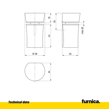 Glas- und Tellerhalter zylindrisch - Chrom – Furnica
