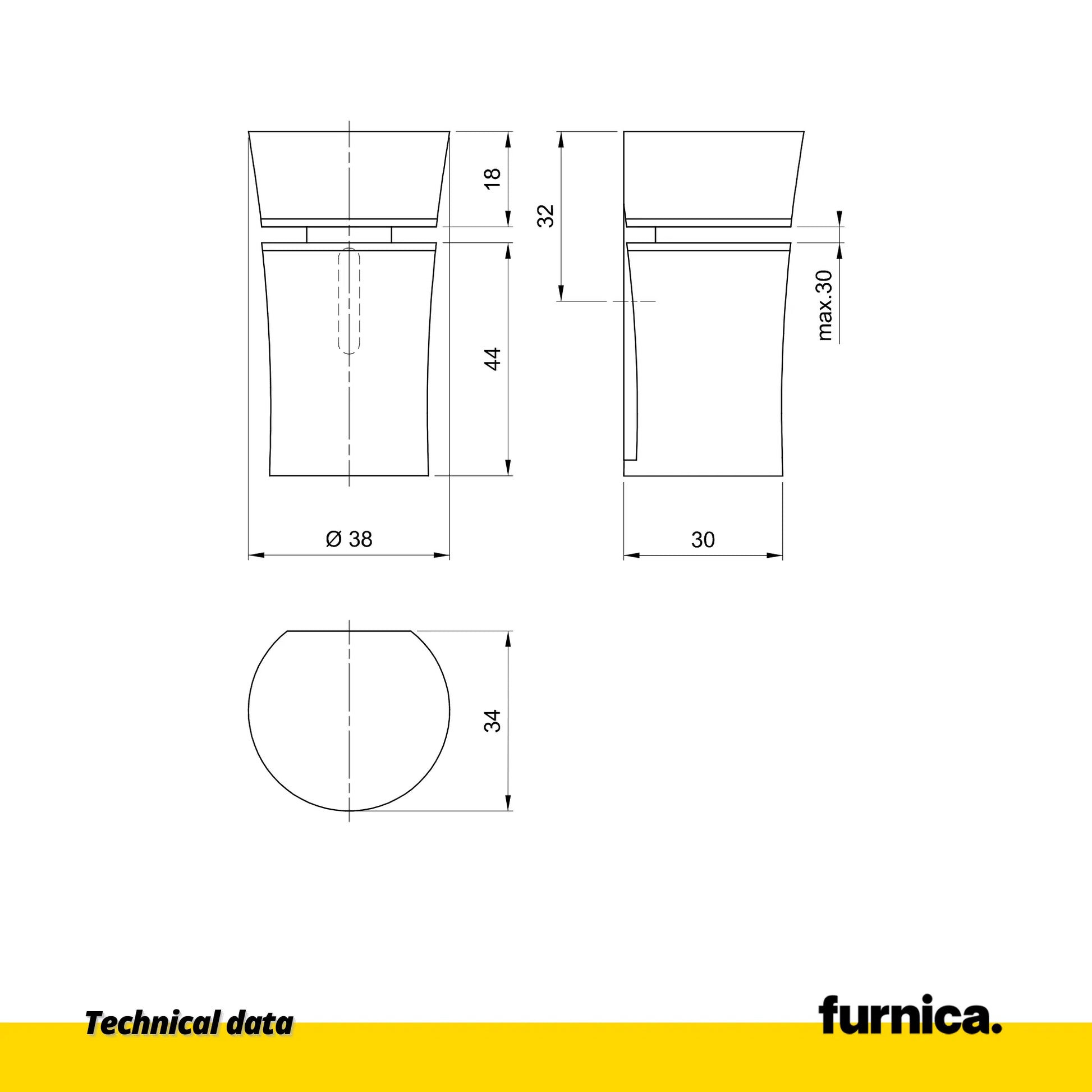 Glas- und Tellerhalter zylindrisch - Satin – Furnica