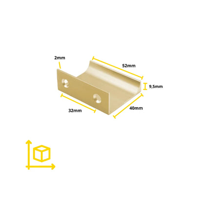 Griffleiste Kantengriff 32mm (52mm Gesamtlänge) - Gold – Furnica