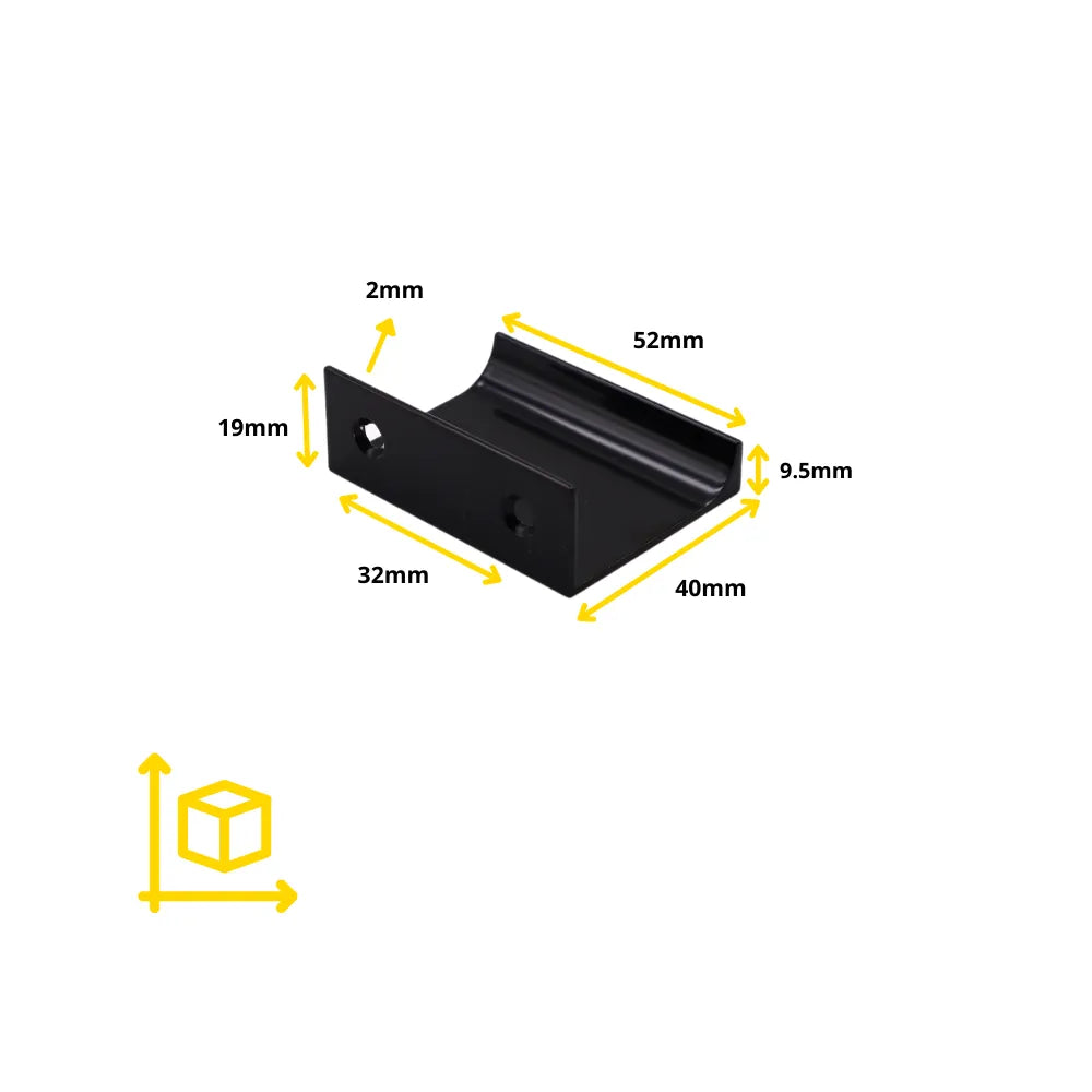Griffleiste Kantengriff 32mm (52mm Gesamtlänge) - Schwarz – Furnica