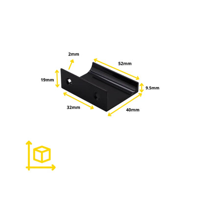 Griffleiste Kantengriff 32mm (52mm Gesamtlänge) - Schwarz – Furnica