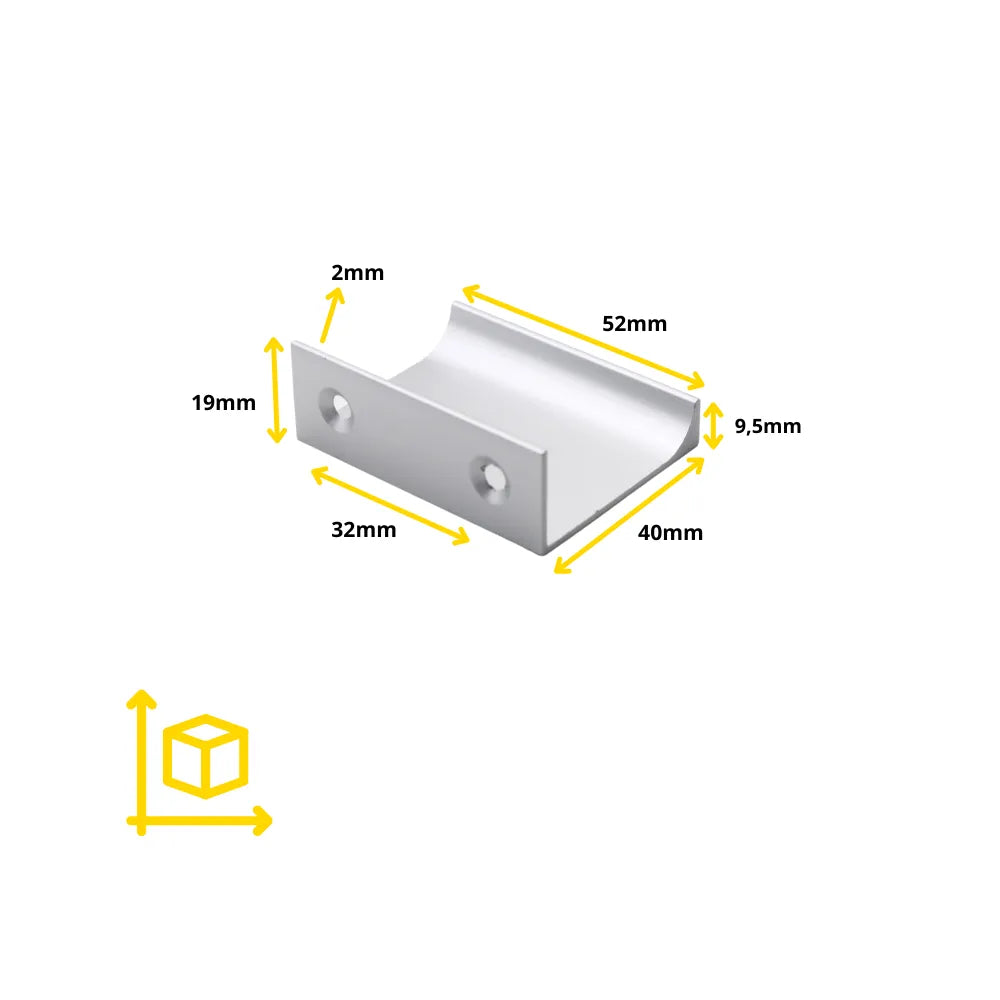 Griffleiste Kantengriff, Aluminium, BA 32/96/128mm – Furnica