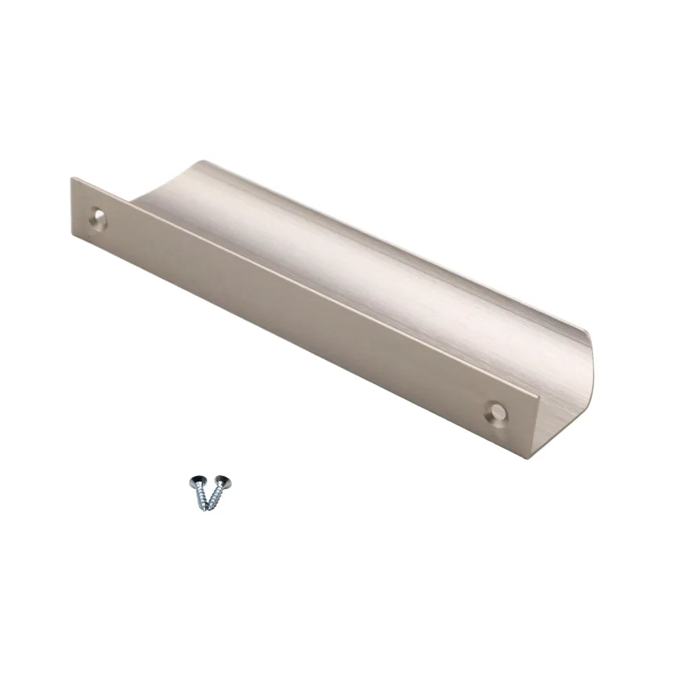 Griffleiste Kantengriff Rund 128mm (148mm Gesamtlänge) - Gebürsteter Stahl – Furnica