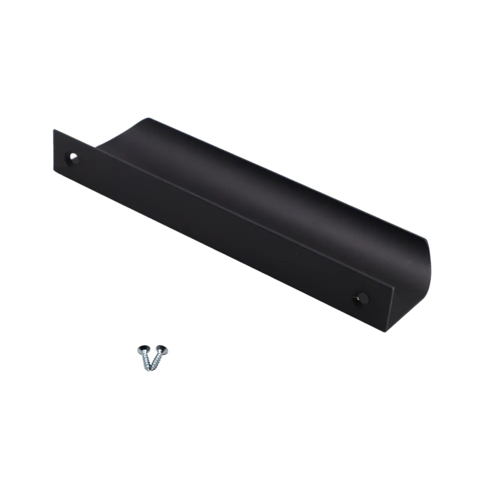 Griffleiste Kantengriff Rund 128mm (148mm Gesamtlänge) - Schwarz Matt – Furnica