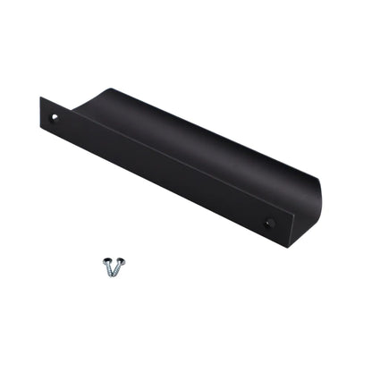 Griffleiste Kantengriff Rund 128mm (148mm Gesamtlänge) - Schwarz Matt – Furnica