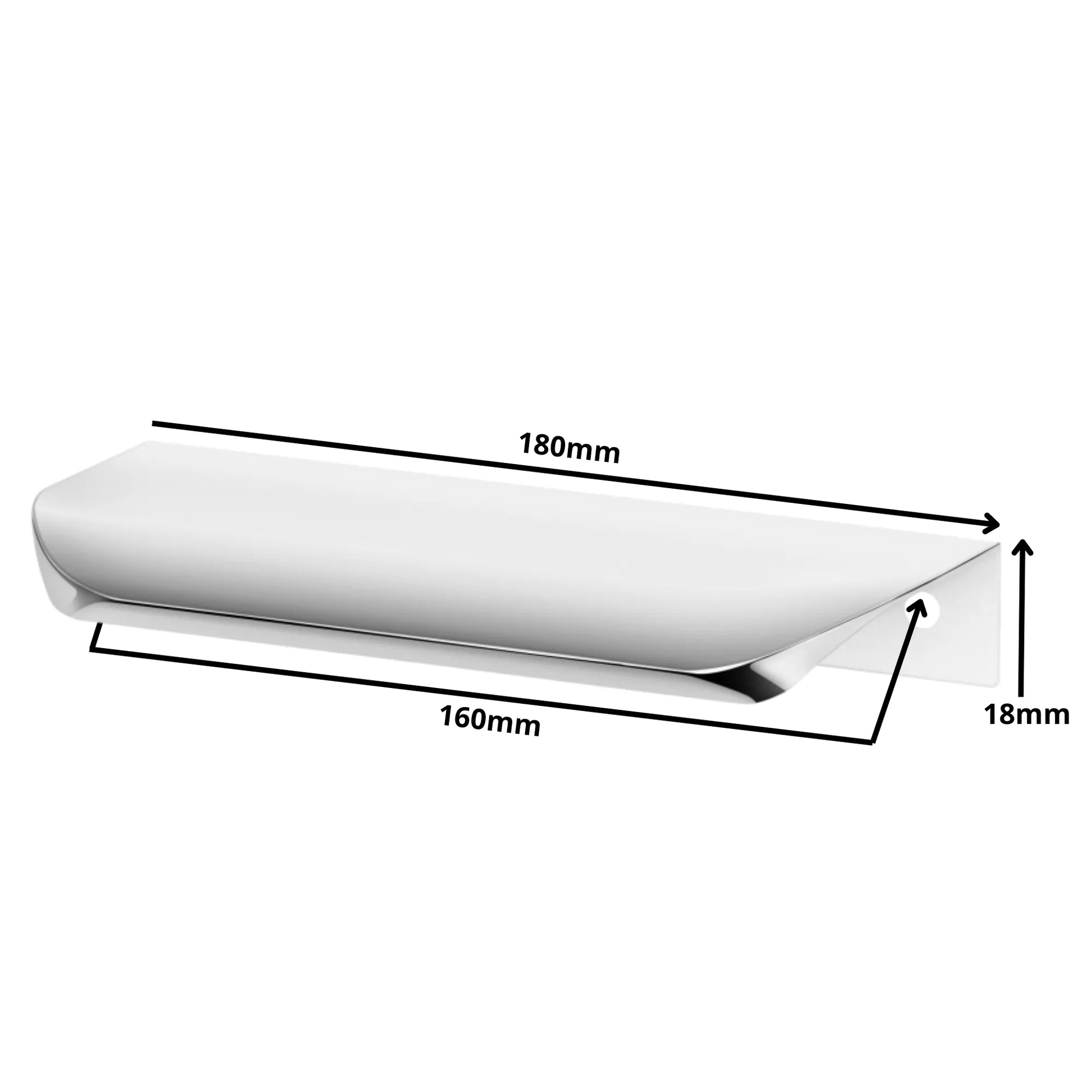 Griffleiste Kantengriff Rund 160mm (180mm Gesamtlänge) - Elektropoler – Furnica