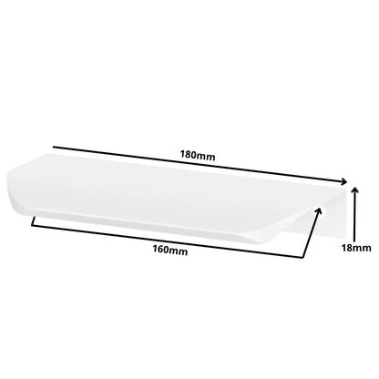 Griffleiste Kantengriff Rund 160mm (180mm Gesamtlänge) - Weiß – Furnica