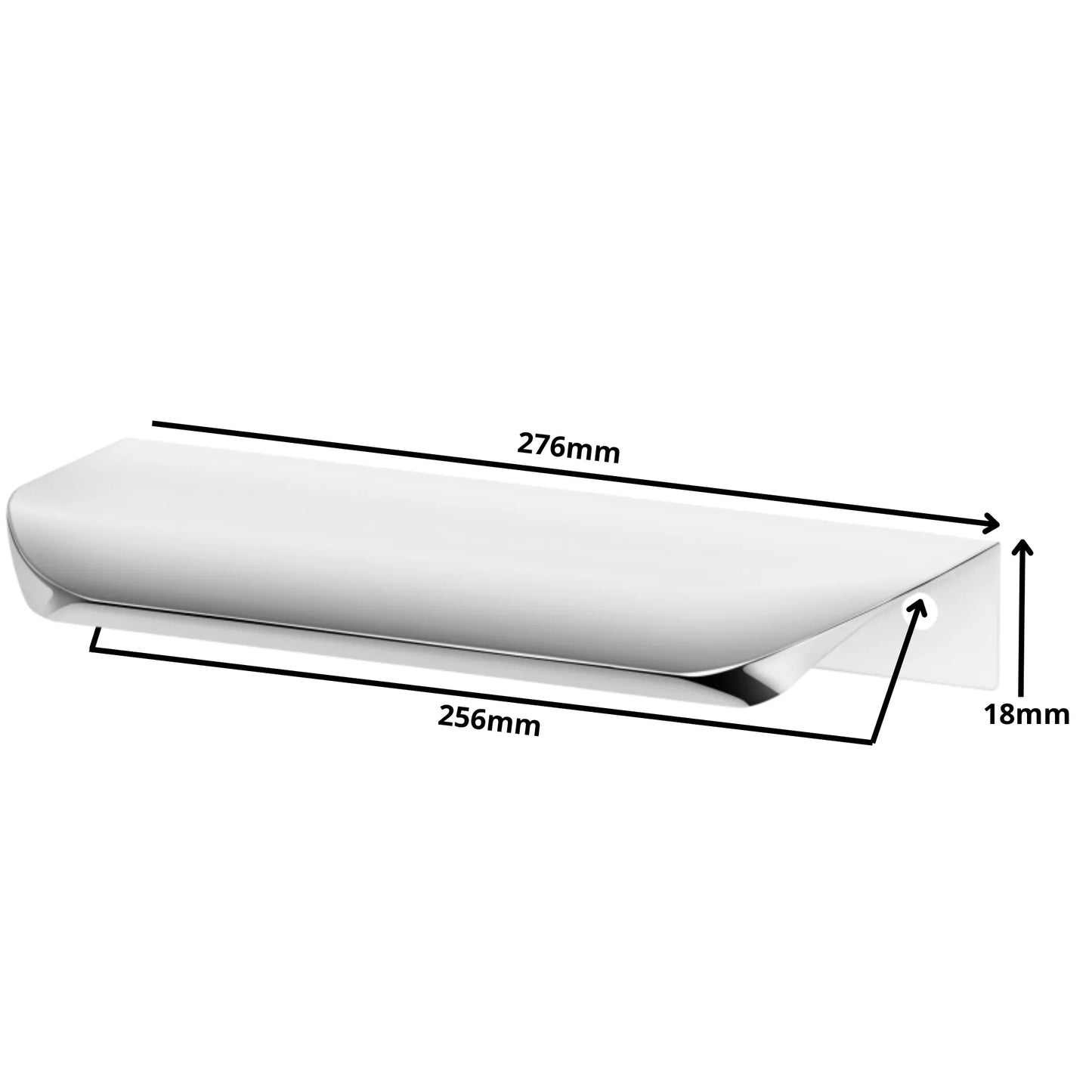 Griffleiste Kantengriff Rund 256mm (276mm Gesamtlänge) - Elektropoler – Furnica