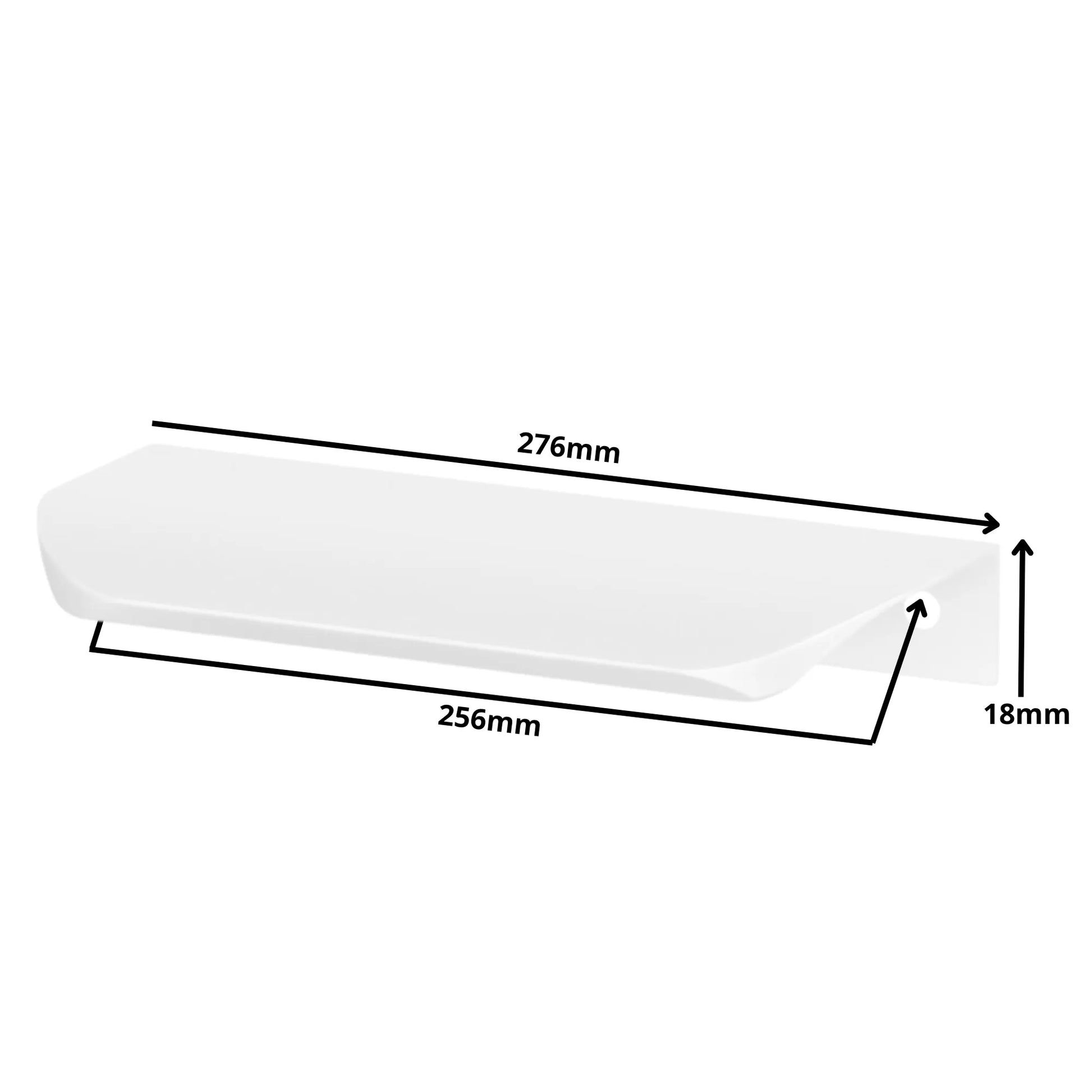 Griffleiste Kantengriff Rund 256mm (276mm Gesamtlänge) - Weiß – Furnica