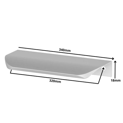 Griffleiste Kantengriff Rund 320mm (340mm Gesamtlänge) - Aluminium – Furnica