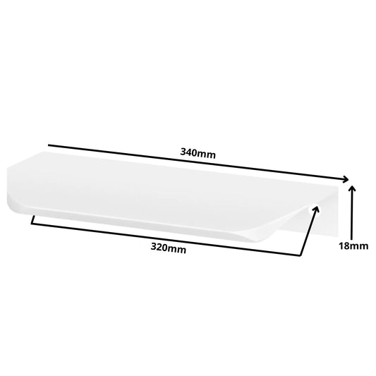 Griffleiste Kantengriff Rund 320mm (340mm Gesamtlänge) - Weiß – Furnica