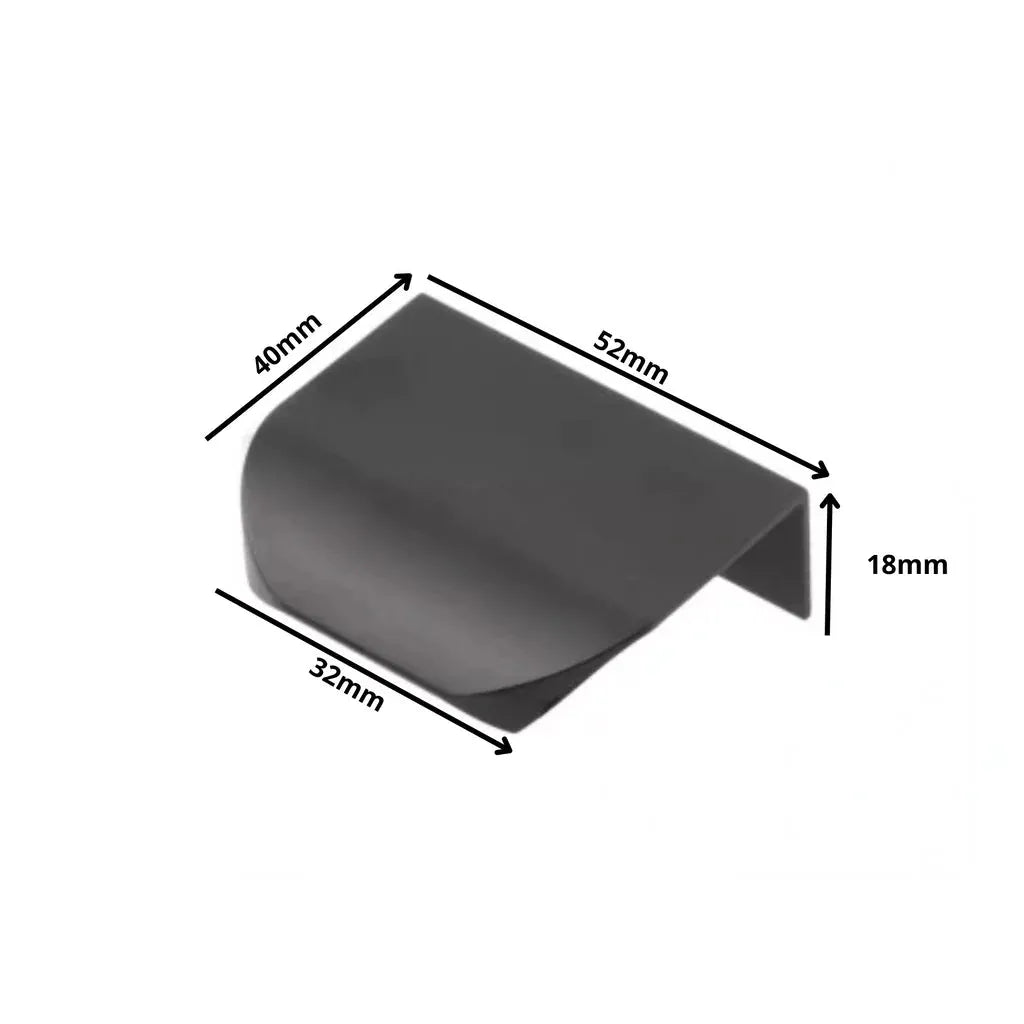 Griffleiste Kantengriff Rund 32mm (52mm Gesamtlänge) - Schwarz Matt – Furnica
