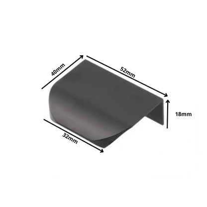 Griffleiste Kantengriff Rund 32mm (52mm Gesamtlänge) - Schwarz Matt – Furnica