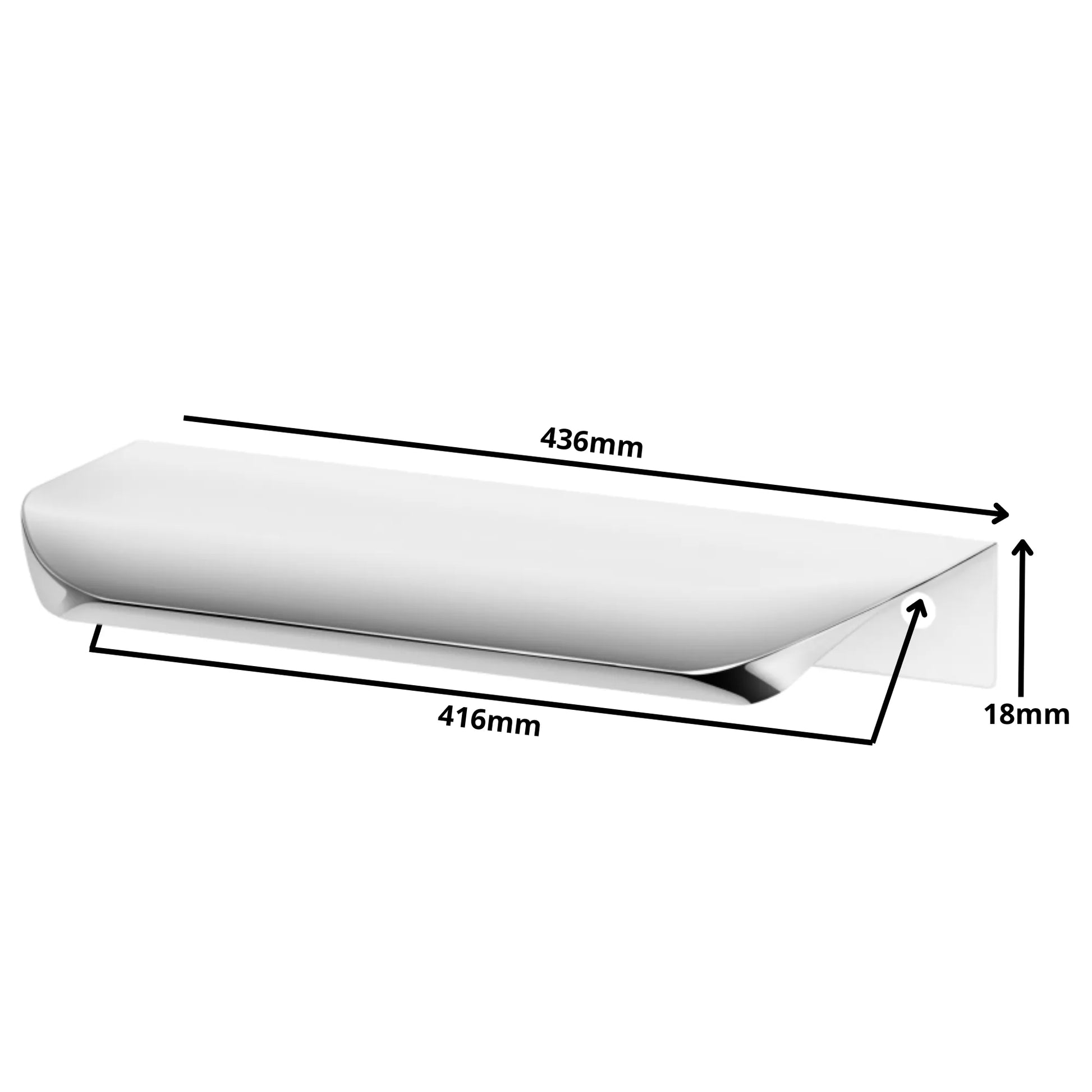 Griffleiste Kantengriff Rund 416mm (436mm Gesamtlänge) - Elektropoler – Furnica