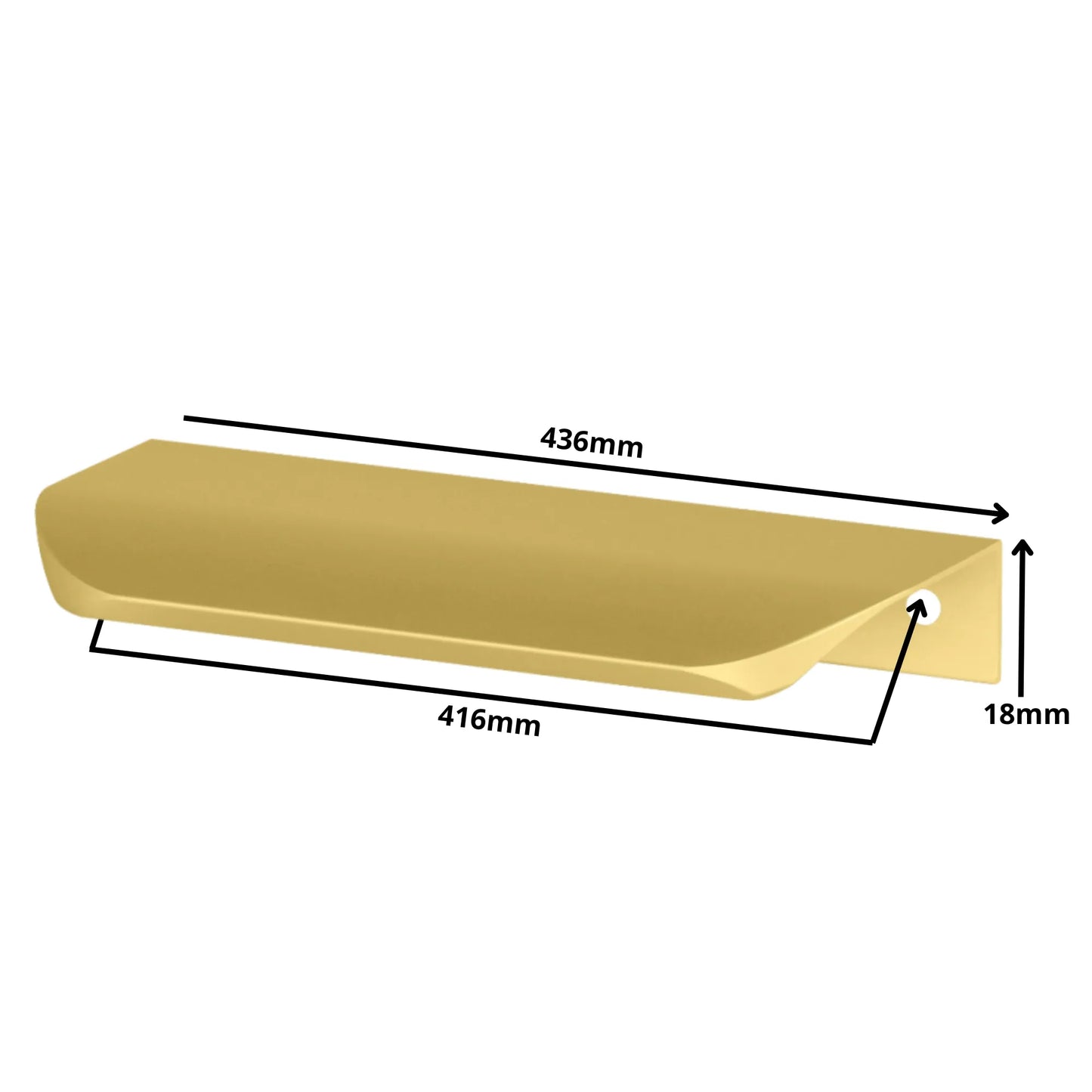 Griffleiste Kantengriff Rund 416mm (436mm Gesamtlänge) - Gold – Furnica