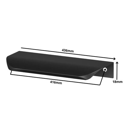 Griffleiste Kantengriff Rund 416mm (436mm Gesamtlänge) - Schwarz Matt – Furnica