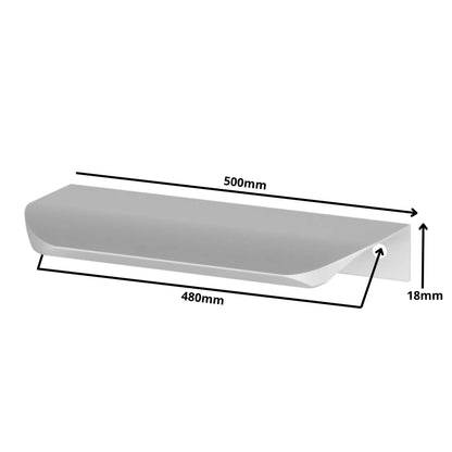 Griffleiste Kantengriff Rund 480mm (500mm Gesamtlänge) - Aluminium – Furnica