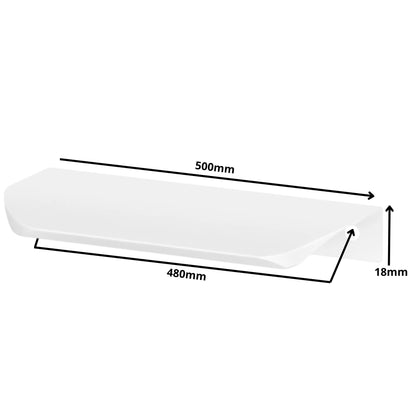 Griffleiste Kantengriff Rund 480mm (500mm Gesamtlänge) - Weiß – Furnica